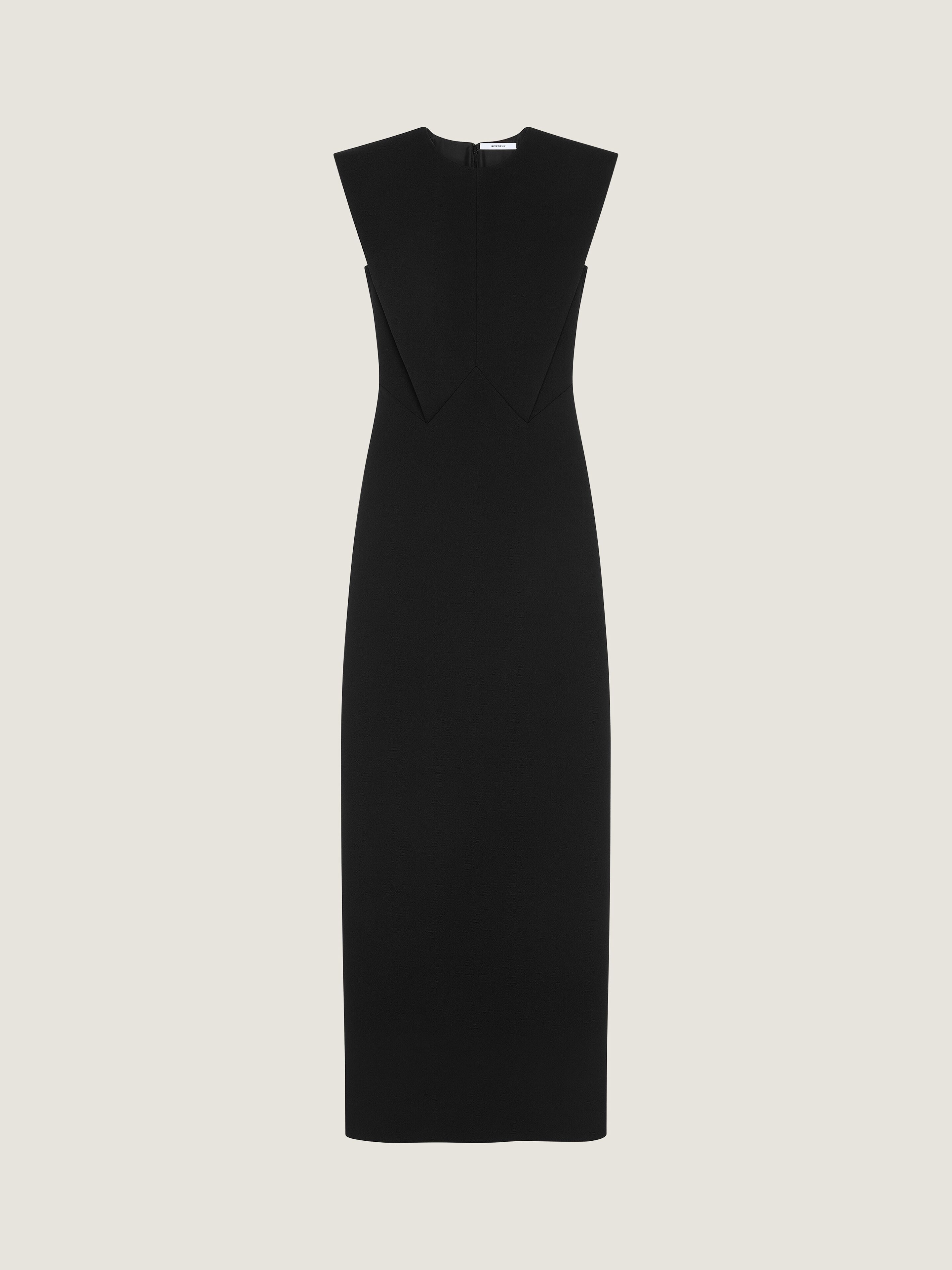 Structured evening dress in wool
